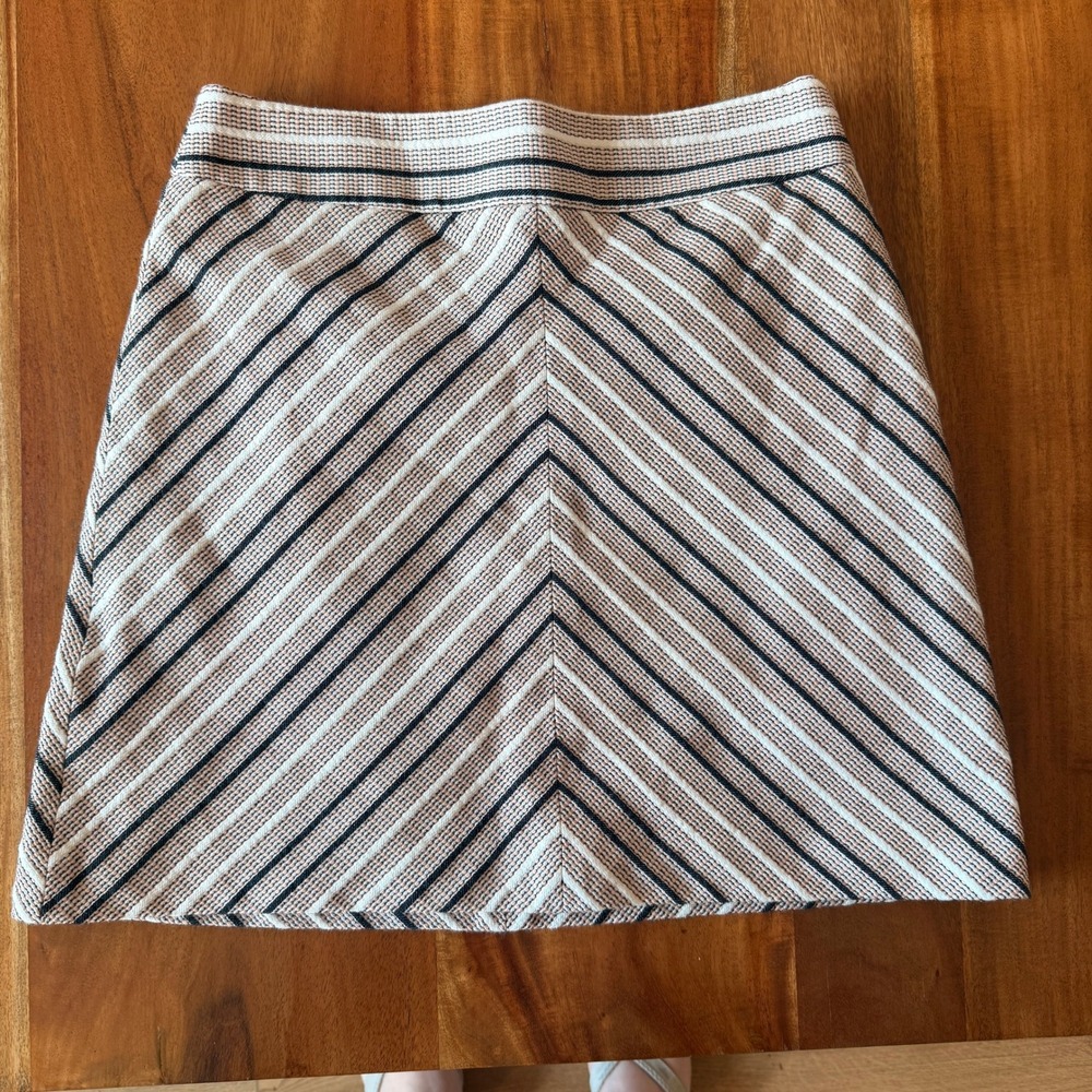 Loft Women's Pink/Gray Chevron Tweed Skirt Size 8